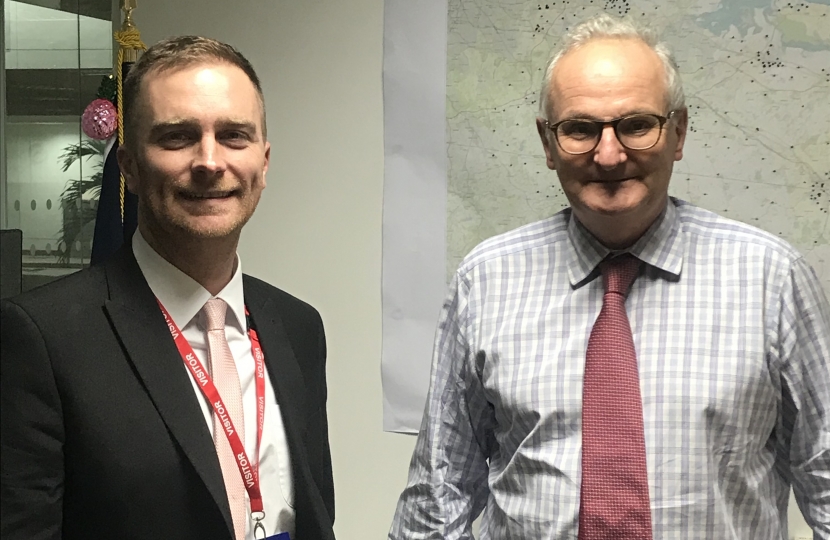 Matt Vickers MP met with Parliamentary Under Secretary of State for Education, Lord Agnew to discuss plans to improve Thornaby Academy