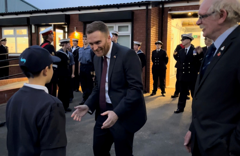 Matt Vickers MP congratulates Cadet